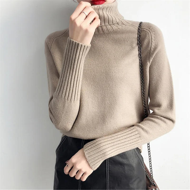 Autumn Women Sweater Winter New High Collar Pullover Knitted 2018 Female Long Sleeve Loose Ladies LDT667 | Женская одежда