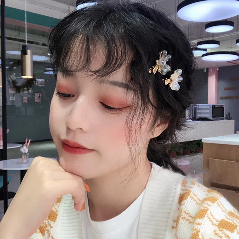 MENGJIQIAO, корейские новые трендовые заколки для волос с цветком из кристаллов, цветные элегантные заколки для волос для женщин, модные летние аксессуары для волос