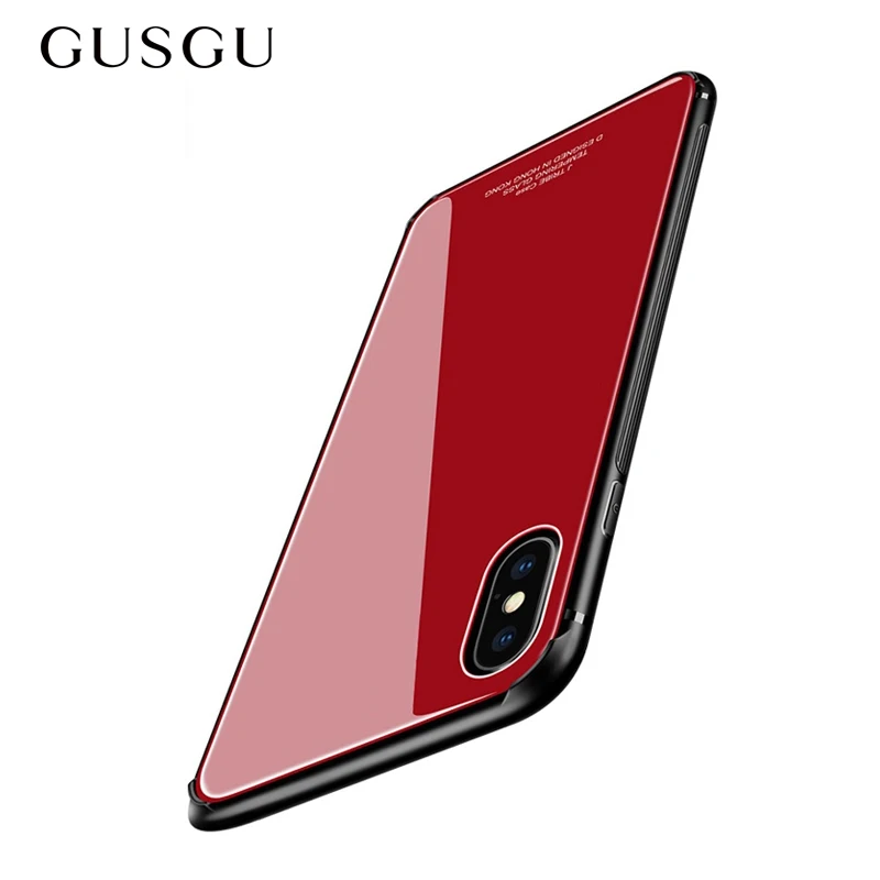 Защитный чехол GUSGU с полным покрытием для iPhone X задняя крышка из ТПУ закаленным