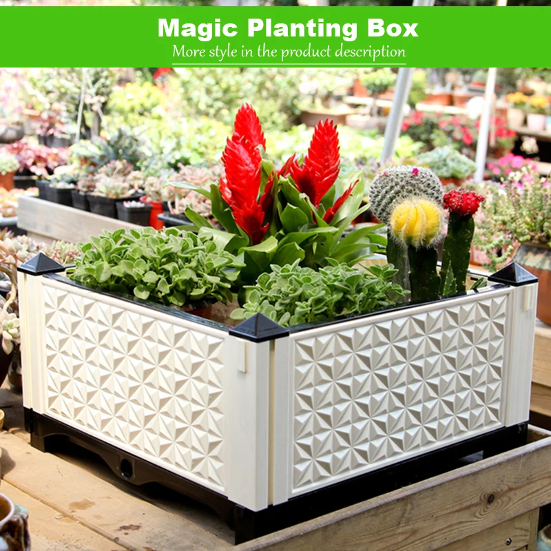 Волшебный балкон сад DIY коробка для посадки прямоугольный пластиковый цветочный