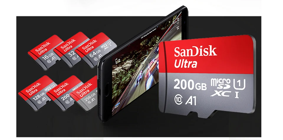 Оригинальная карта Micro SD SanDisk 64 Гб 100 МБ/с./с 16 ГБ 32 ГБ 128 ГБ 256 ГБ 200 ГБ 400 Гб U1 класс 10 карта памяти microsd Flash TF карта
