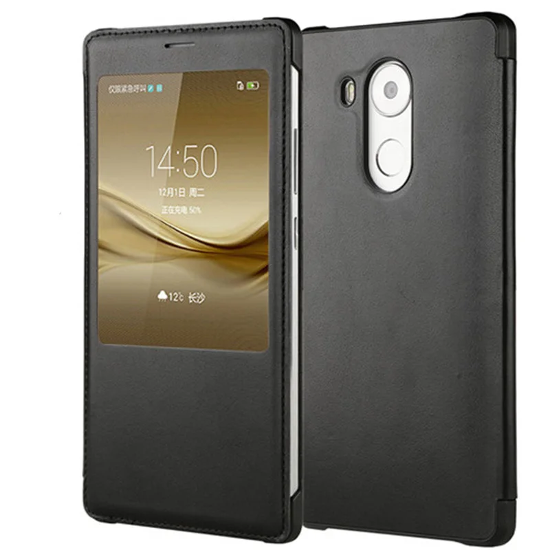 Чехол LEPHEE для huawei mate 8 9, чехол для huawei Ascend mate 8, золотой жесткий чехол на заднюю панель с окошком, кожаный чехол s для huawei mate 8 10 - Цвет: Black
