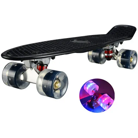 led black Мини- скейтборд лонгборд. 22дюйма ПЕННИ БОРД - Цвет: led black