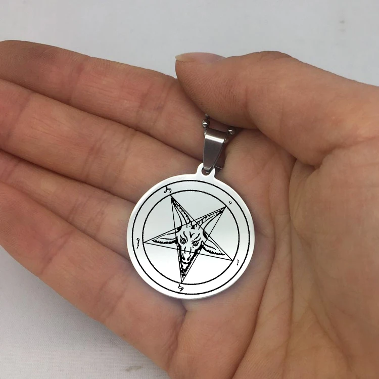 Ожерелье Baphomet из нержавеющей стали кулон в форме диска лучший подарок для друга