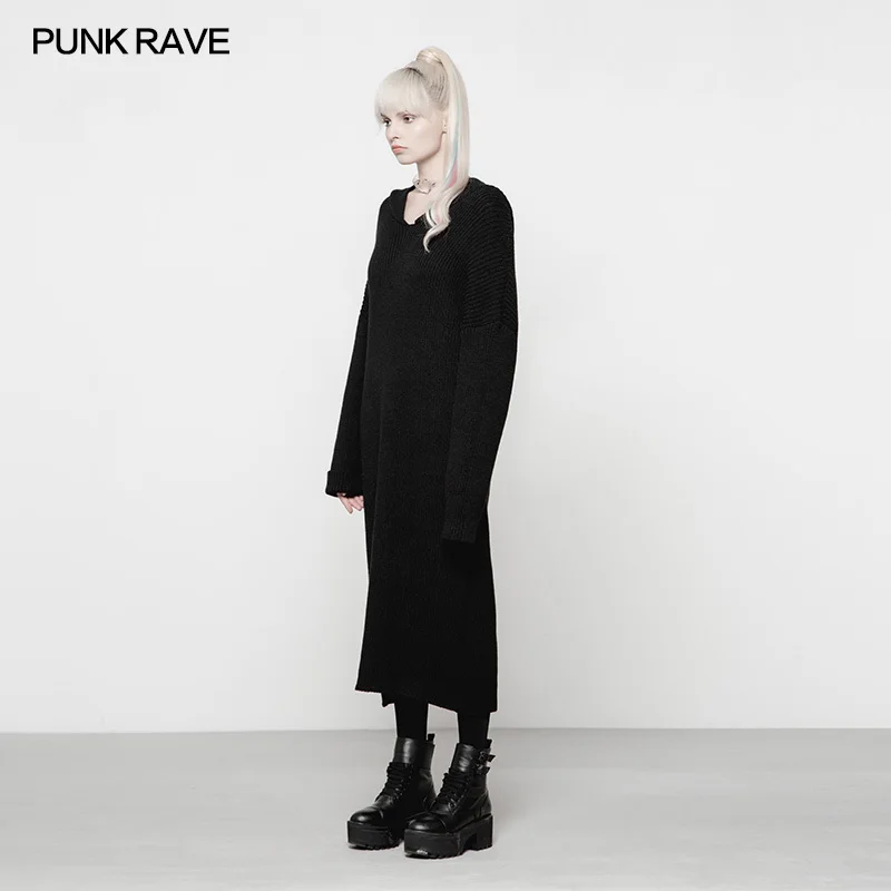 Fashion Hat-pointed Fur Ball Decoration Dress Gothic popular Super Loose Big Hat Hooded Woolen PUNK RAVE OPM-089TMF | Женская одежда