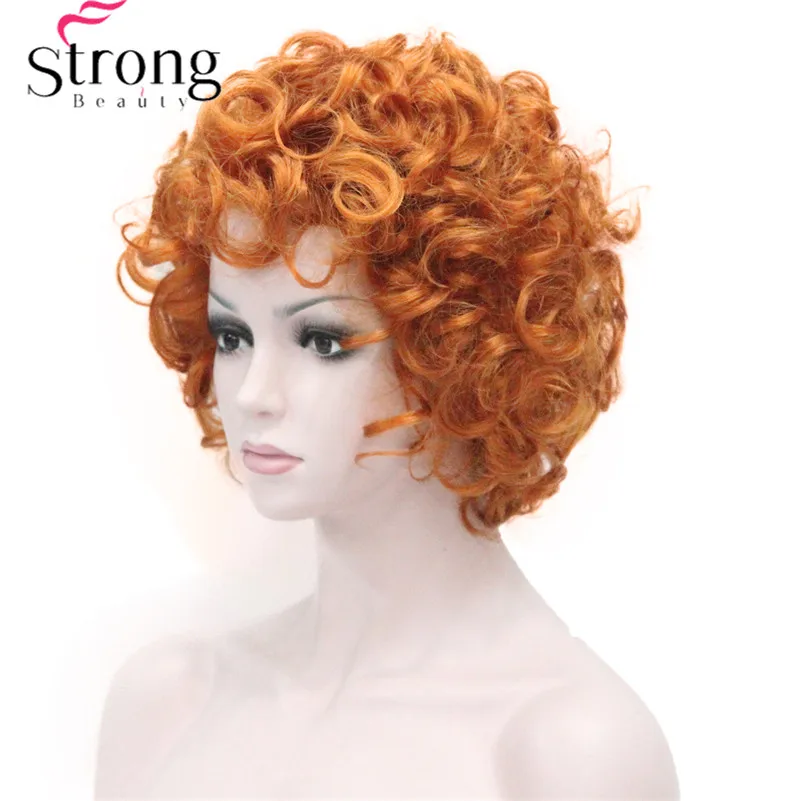 StrongBeauty короткий парик мягкий тусклый медный оранжевый подчеркивает полные