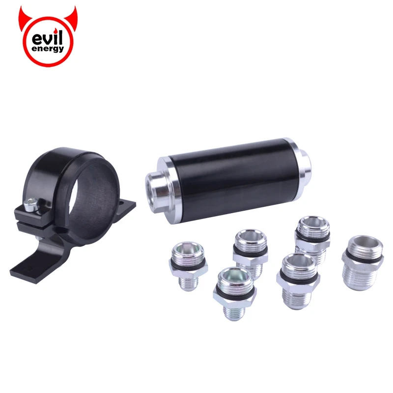 evil energy Universal High Flow Billet Aluminum 100 Micron Steel Element Fuel Filter With Fitting AN6 AN8 AN10 | Автомобили и