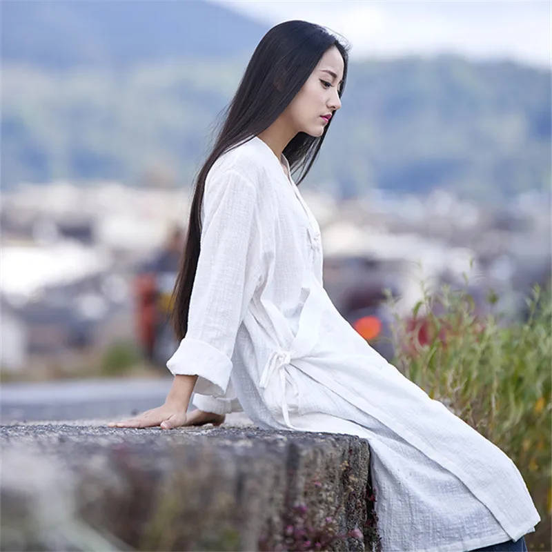 Женский кардиган из бамбукового хлопка со шнуровкой длинная верхняя одежда