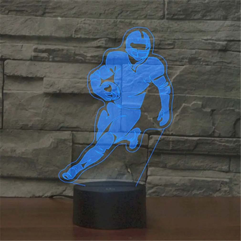 Спортивная форма сенсорная настольная лампа 7 цветов меняющая 3D светодио дный