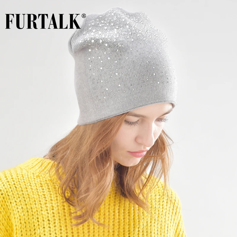 FURTALK женская вязаная шапка | Аксессуары для одежды