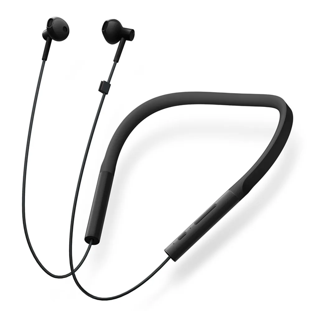 Оригинальные Xiaomi Bluetooth наушники с шейным воротником молодежное издание спортивная беспроводная Bluetooth гарнитура с микрофоном наушники - Цвет: Black