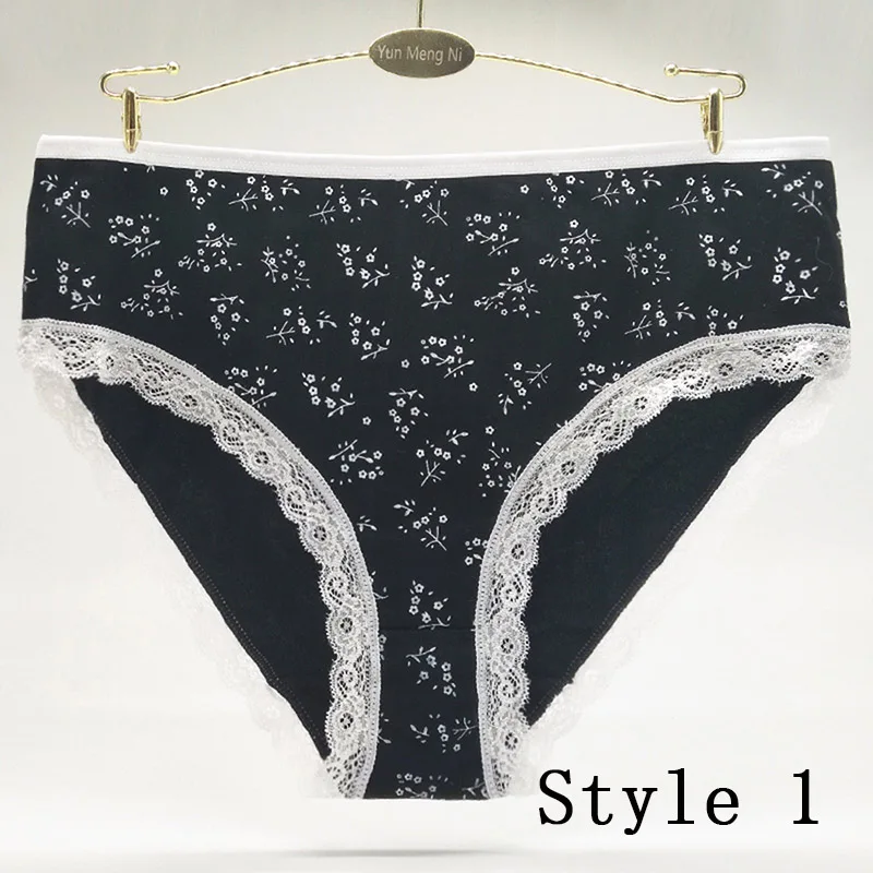 Style 1 1 шт., трусы размера плюс, женские, XXL, XXXL, 4XL, модные мягкие милые трусы, высокое качество, хлопковое нижнее белье для женщин, удобные, дышащие - Цвет: Style 1