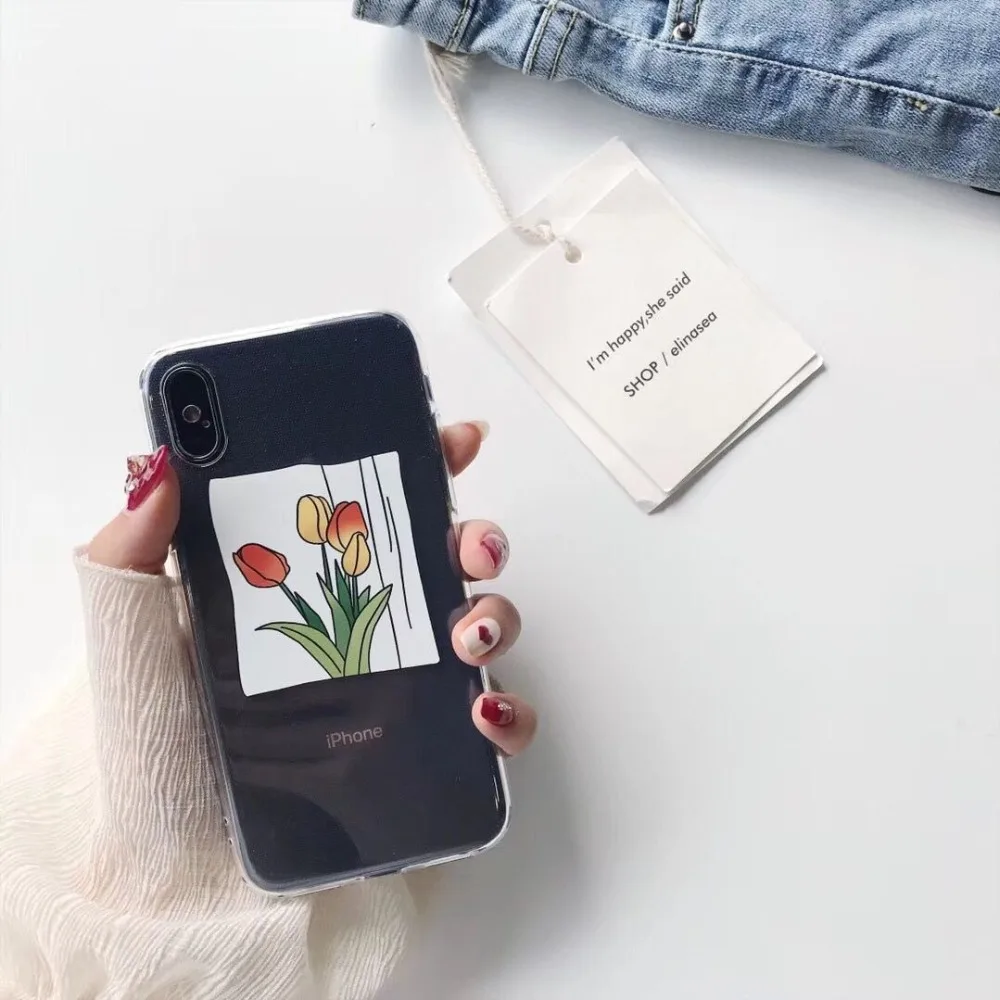 Для iphone X XS XR XSMAX чехол Роскошные цветы прозрачные винтажные ТПУ Силиконовые чехлы