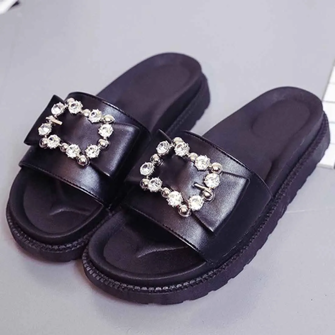 Женские новые модные летние открытый носок слипоны студентов бабочкой тапочки