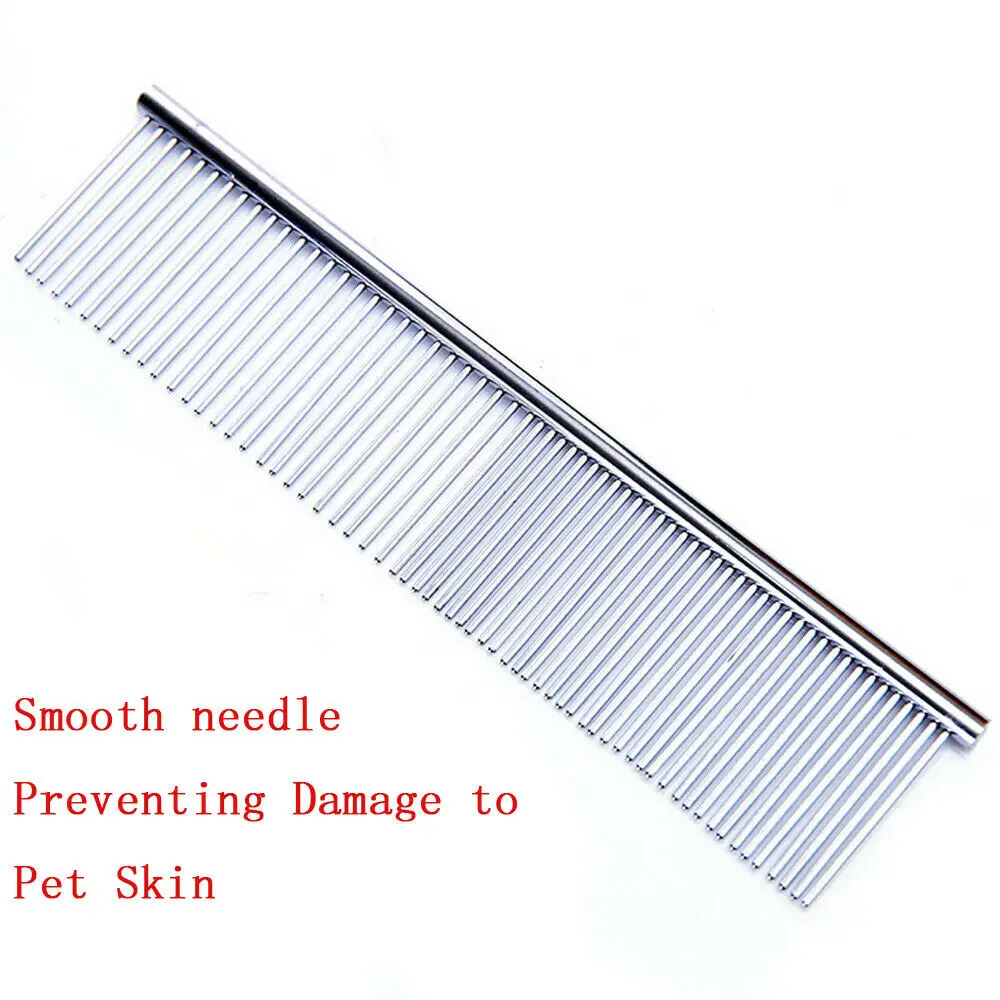 

19cm Pet Beauty Comb Professional Fur Removal Stainless Steel Dog Cat Grooming Comb Cleaning Hair Trimmer Brush Barber Supplies
