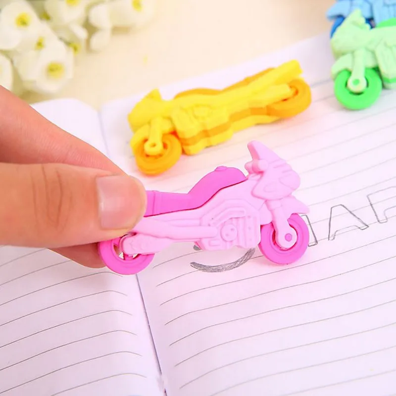 Coloffice 2PSC/лот мультфильм Kawaii мотоцикл ластик маленький портативный новый