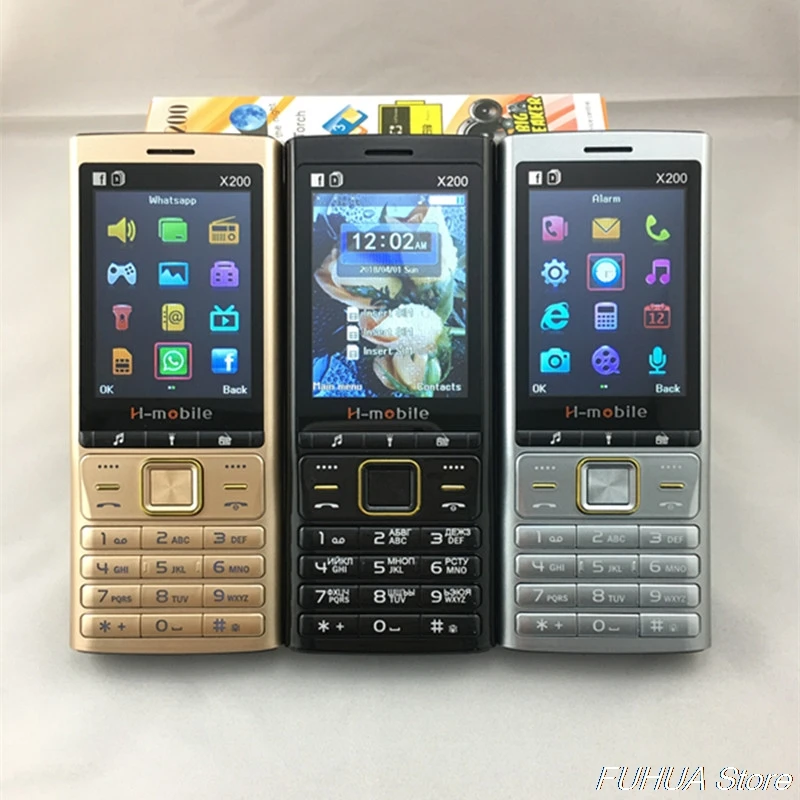 H Mobile X200 три sim карты режима ожидания большой фонарь динамик Вибрация радио