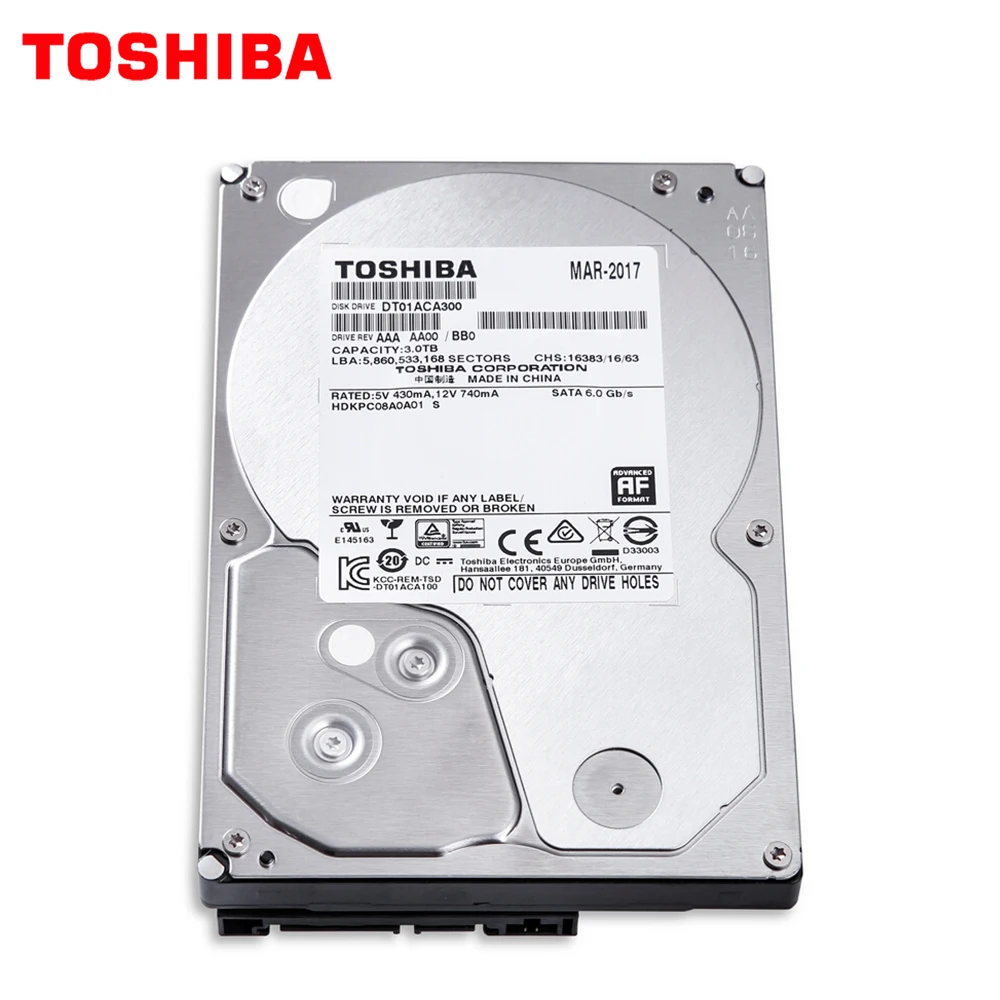Жесткий Диск Toshiba SATA 6 0 внутренний жесткий диск для камеры видеонаблюдения 3 ТБ HDD