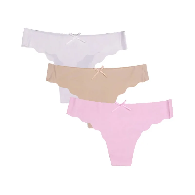 pink.khaki.white Moonflme 3 шт./лот Новое поступление бесшовное нижнее белье женские стринги 87331 - Цвет: pink.khaki.white