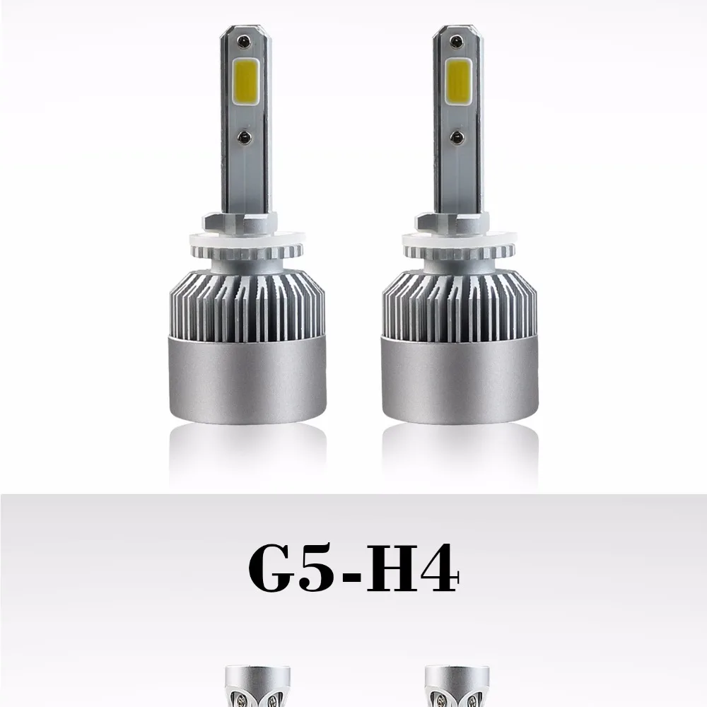 2 шт. H7 H4 H11 светодиодный 12V COB для автомобильных фар H1 H3 9005 9006 H13 9007 HB5 9004 HB1(Подол короче спереди и длиннее сзади) Луч 72 Вт 6000k 8000LM авто фары EI