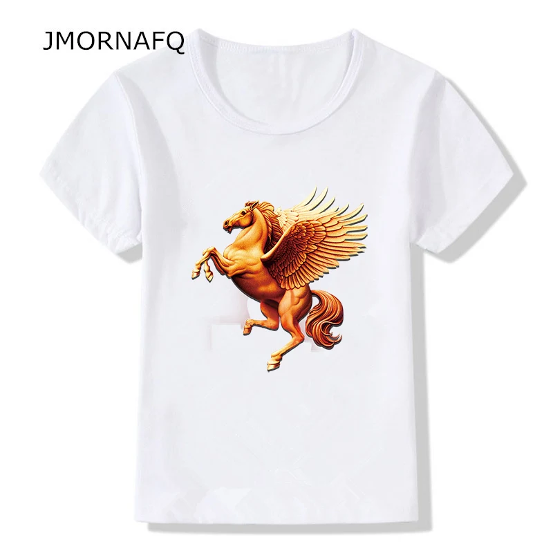 Детей живопись художественные футболки окрашенные дизайн лошадь