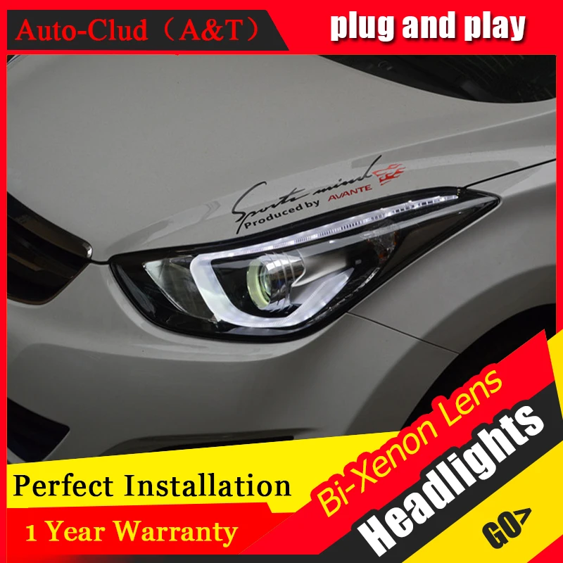 Автомобильный Стайлинг для фары автомобиля Hyundai Elantra angel eyes 2012-2016 bi xenon lens h7 |