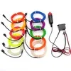 With 12V Adapter EL Wire флеш-веревка, трубчатый кабель, Светодиодная лента, гибкая неоновая лампа, светящаяся струнная лампа, светильник для украшения автомобиля с 6 мм швейной кромкой, для стайлинга автомобиля - Испускаемый цвет: With 12V Adapter