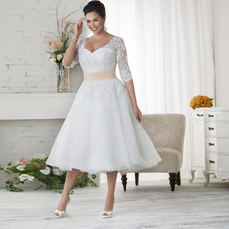 Свадебное платье из тюля длиной до колена Jiayigong размера плюс Vestido De Noiva с