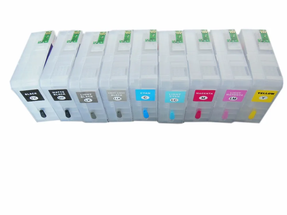 Einkshop 80мл./шт. T8501 - T8509 пустой пополняемый картридж для принтера Epson SureColor P800 sc-p800 с