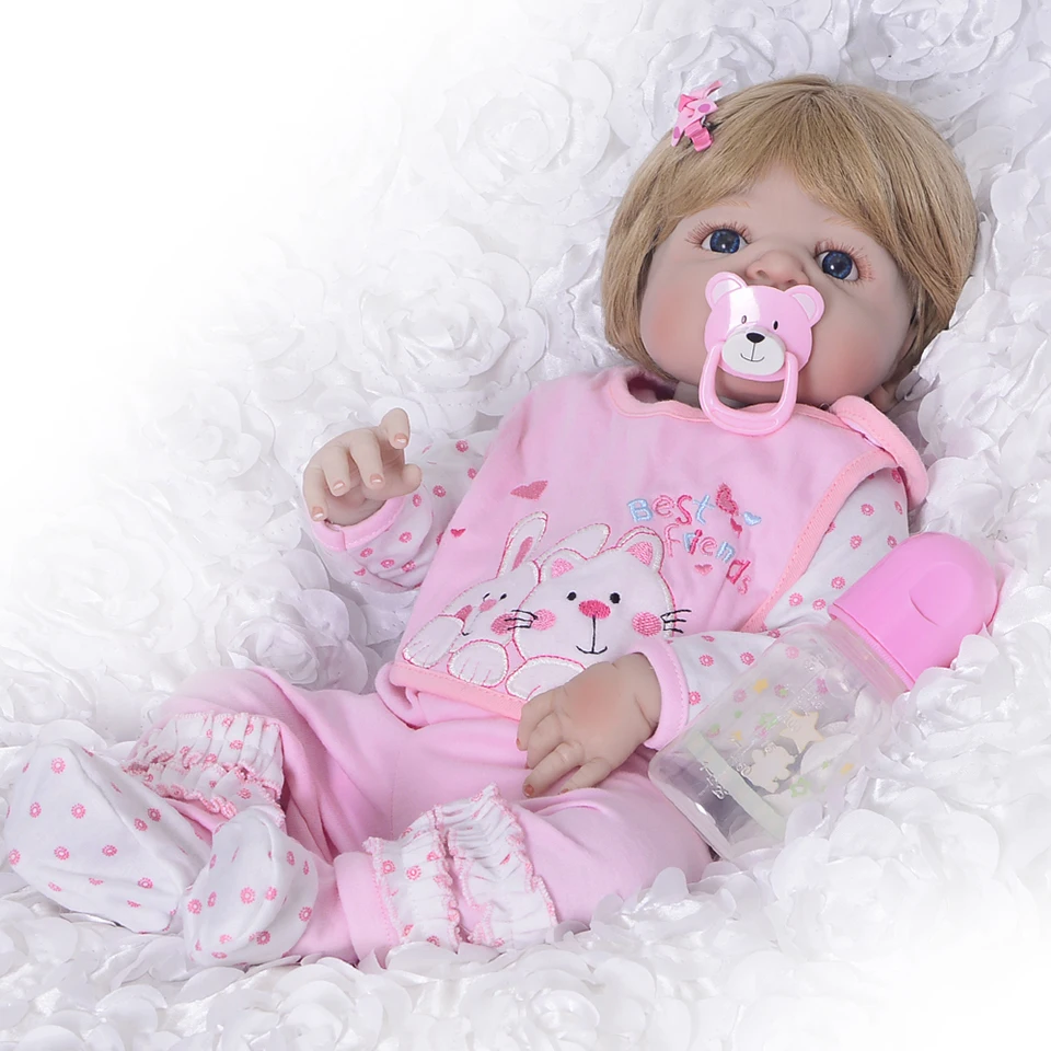 Bebe doll reborn 55cm Realistic full silicone body Vinyl baby dolls toys For Girls Birthday bb boneka | Игрушки и хобби