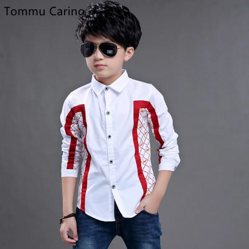 Новые Марка 2017 Мода Дети Мальчики С Длинными рукавами Рубашки Лоскутное Плед