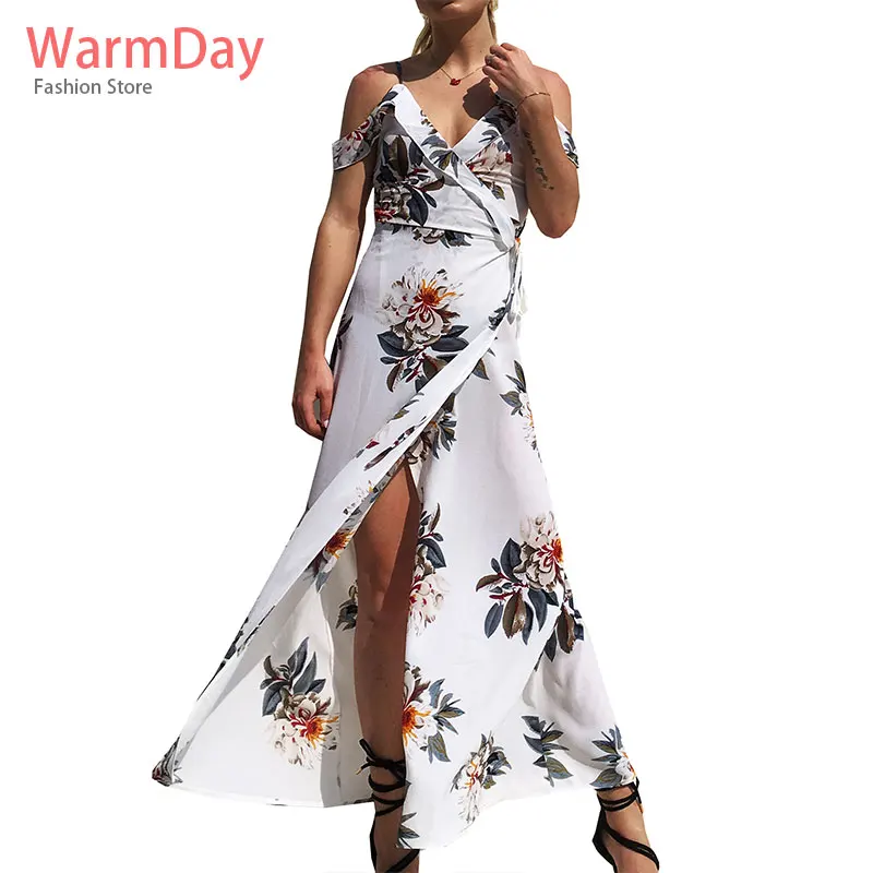 Warmday Лето 2019 г. пляжные для женщин Белый Элегантный вечерние Party club цветочный