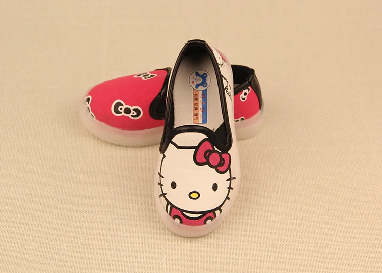 Детское Mickey Kitty обувь с светодиодный свет; детские носки; носки