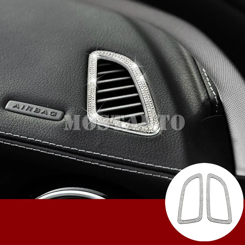 

Стильная крышка для вентиляционного отверстия приборной панели Benz C Class W205 Стразы 2014-2021 2 шт. автомобильные аксессуары интерьер автомобиля Д...