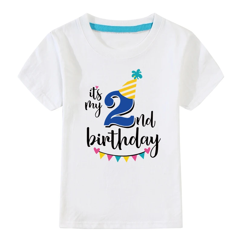 White-02 Boys Birthday Shirts 4 Years Summer Cotton T Shirt For Boys Kids Fashion Kids Clothes Cotton Children Clothes Kids White Shirt - Color: White-02