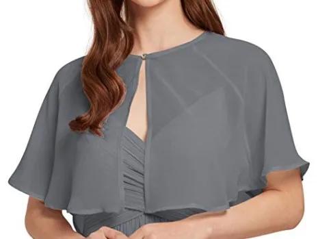 steal grey Сапфировое свадебное vestido de festa Женская шаль болеро шифон вечернее свадебное накидка Болеро накидка - Цвет: steal grey