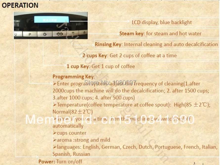 Автоматическая итальянская кофемашина Эспрессо латте Кофеварка + LCD 10 языков