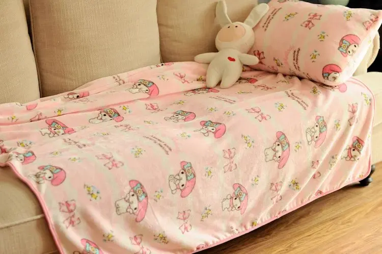 1pc cartoon bowknot My Melody soft plush pillowcase single pillow slip cover warm blanket bed sheet girl kids decoration | Игрушки и