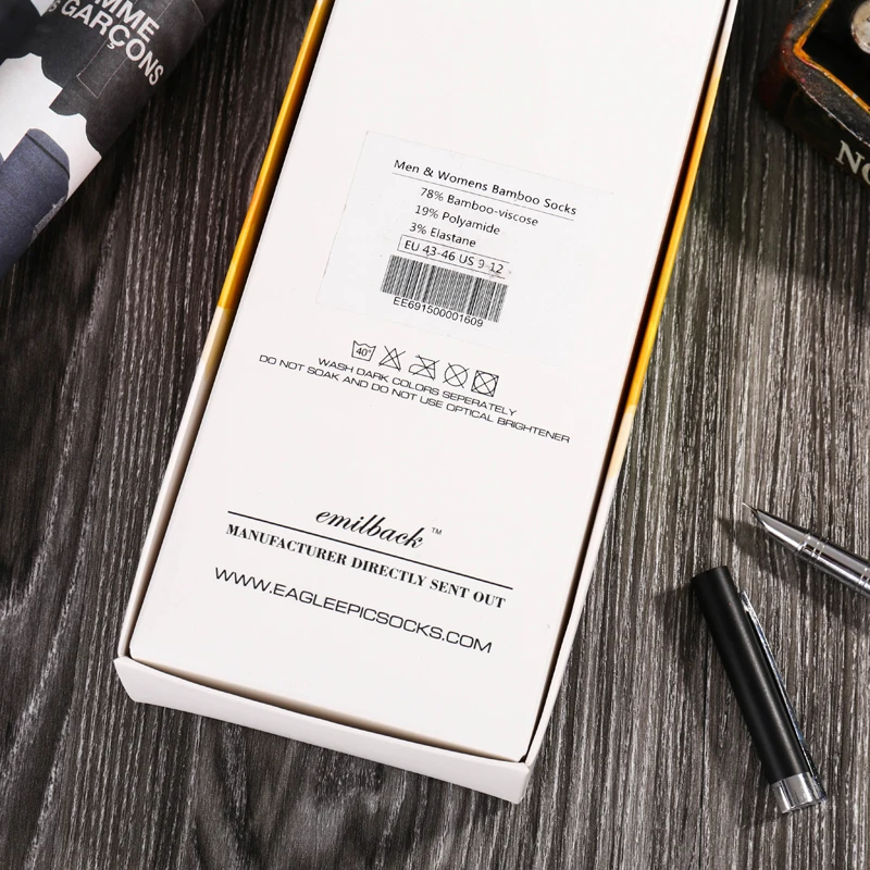 Классические носки Emilback 5 пар/партия черные бамбуковые деловые строгие для