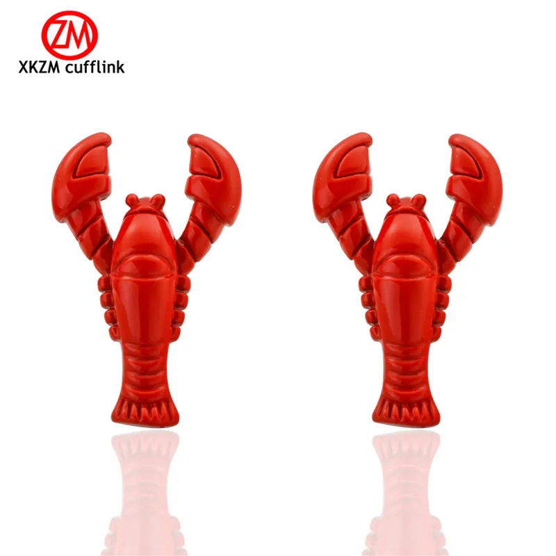 Бренд красного омара Запонки высокого качества для мужской рубашки свадебной вечеринки Запонки с лаковой пуговицей Аксессуары на.