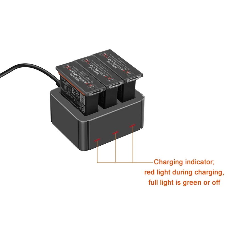3 in 1 OSMO ACTION Battery Charger Hub TYPE-C Input 4.35V Lithium Charging Kit for DJI Accessories | Электроника