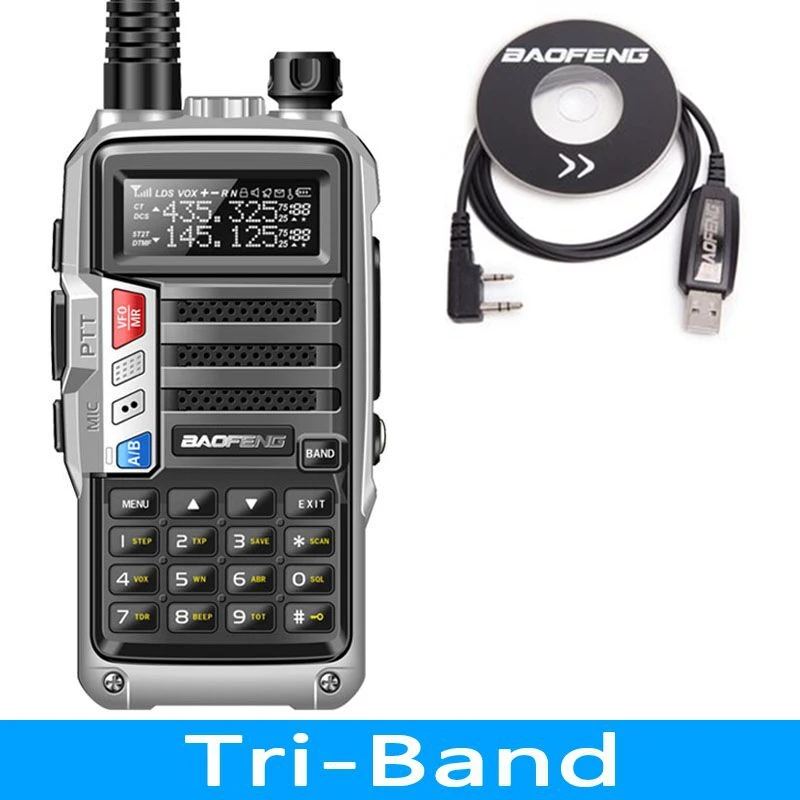 add usb cable 3 BaoFeng UV-S9 8 Вт Мощный Tri-Band 136-174/220-260/400-520 МГц 2 xantenna любительских портативных ham двухстороннее радио иди и болтай Walkie Talkie - Цвет: add usb cable 3