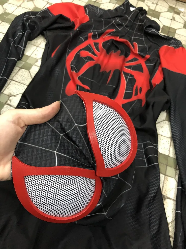 Майлз Моралес в Паук стих косплей одежда Супергерои Человек-паук костюмы