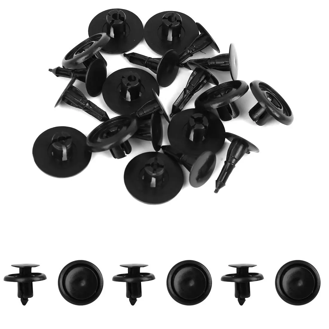 

uxcell 10Pcs 7mm Black Plastic Rivets Push Type Panel Retainer Fastener Clip for Car