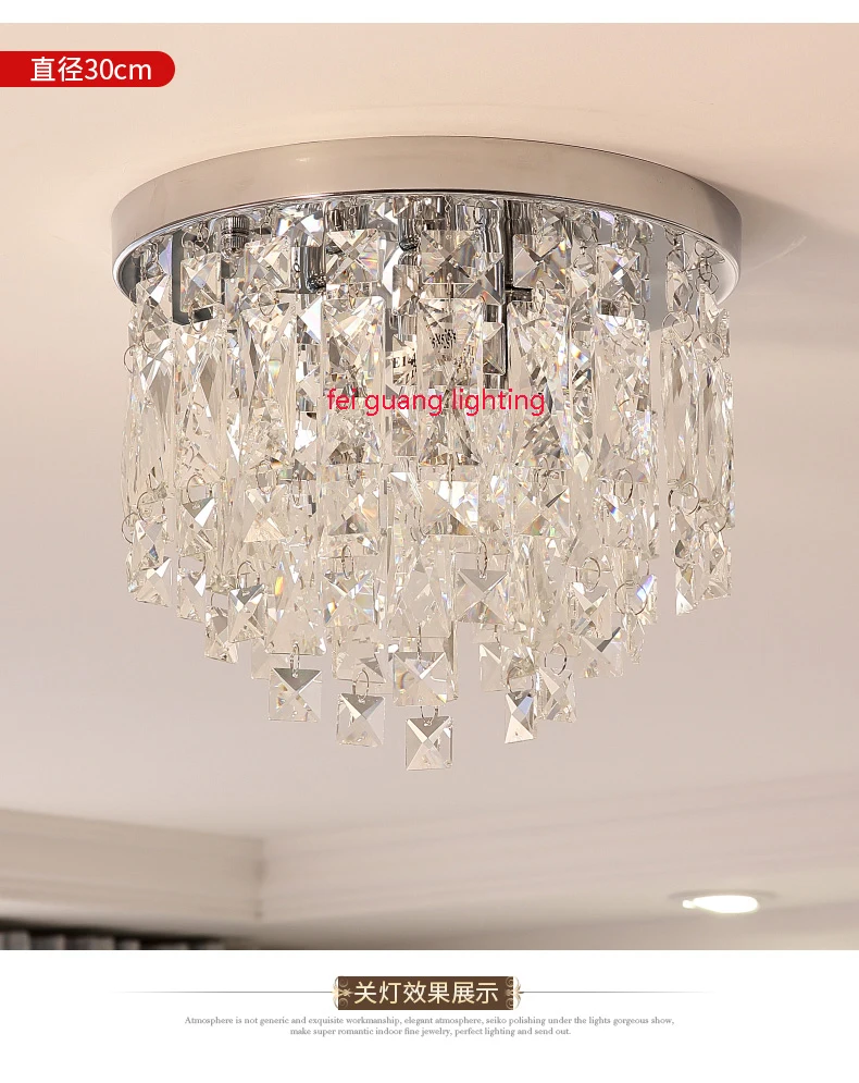 

modern crystal ceiling lamp bedroom round surface mounted led ceiling light suspended ceiling led lighting crystal ceiling light