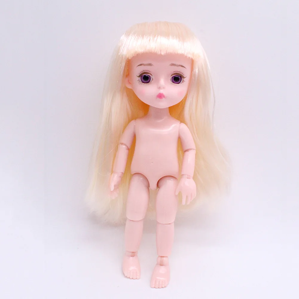 A Gold 15 см золотые волосы девушки одеваются куклы 13 суставов BJD кукла игрушка с 3D глазом Оригинальная кукла Дети подарок на день рождения Детские игрушки для девочки - Цвет: A Gold
