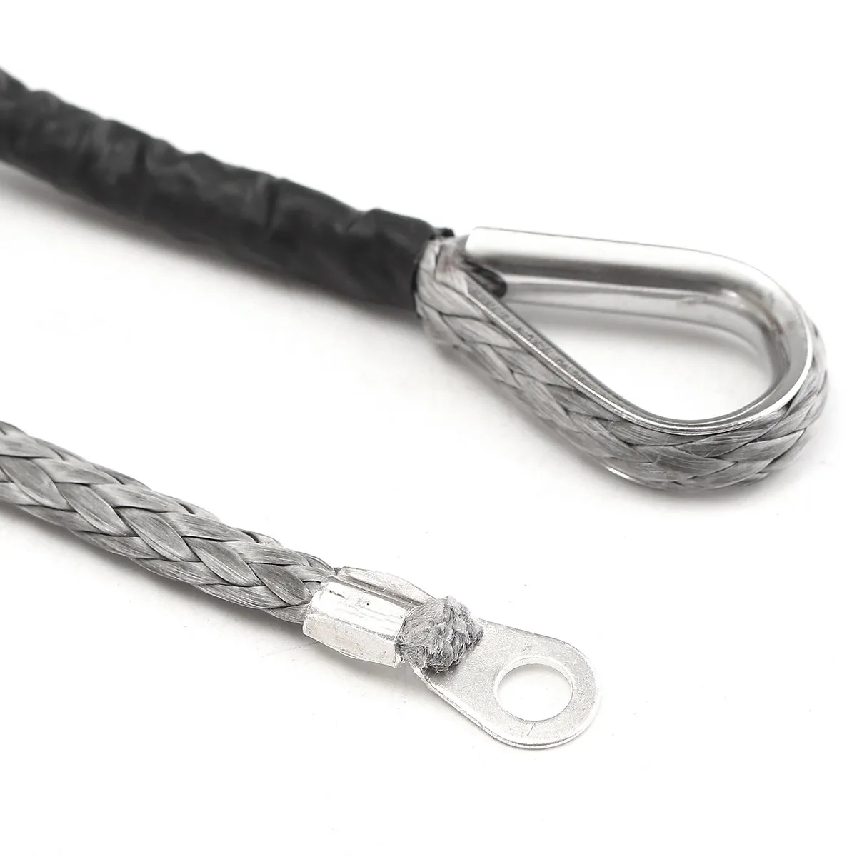 

3/16" x 50' Synthetic Fiber Winch Line Cable Rope 5500 LBs Sheath ATV UTV Offorad 5mm*19.5m Gray Synthetic