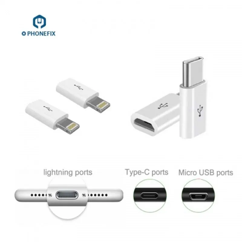 Конвертер для электронного зарядного устройства Android Micro USB для Apple Lightning type-C кабель для передачи данных адаптер для конвертера