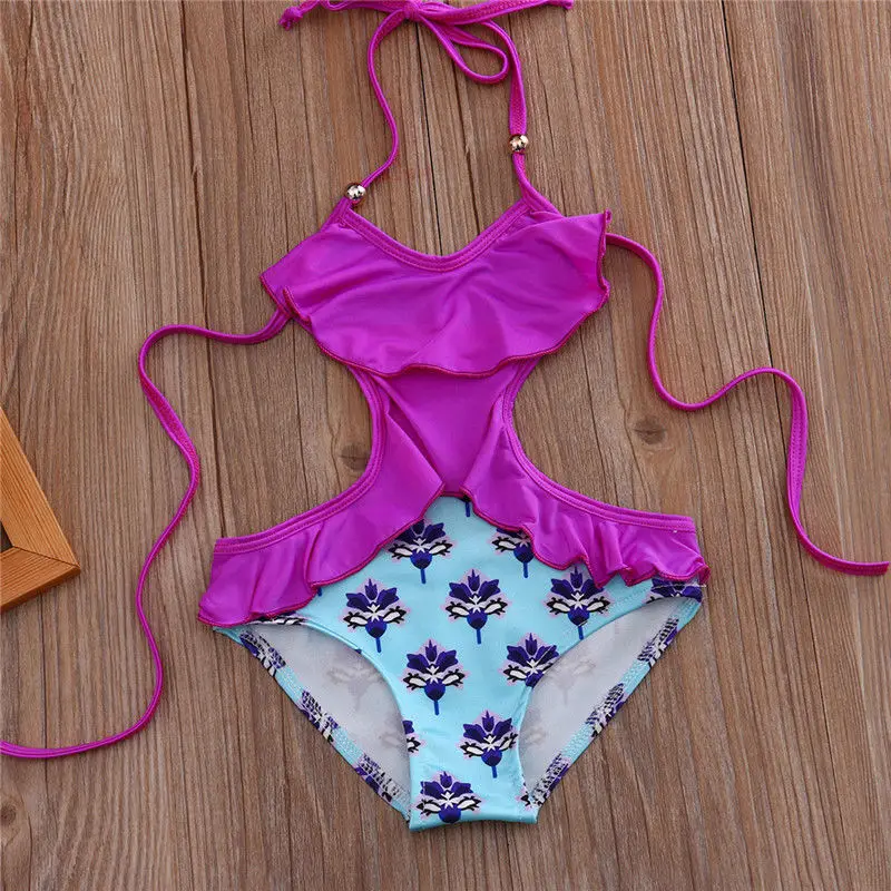 Новинка 2017 года летняя одежда для маленьких девочек с цветочным принтом и рюшами