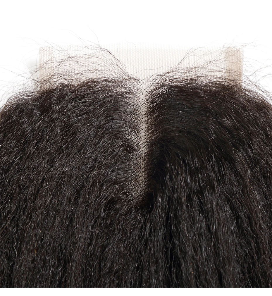 Rosabeauty 4X4 бразильские кудрявые прямые Человеческие волосы remy отбеленные узлы с детскими волосами
